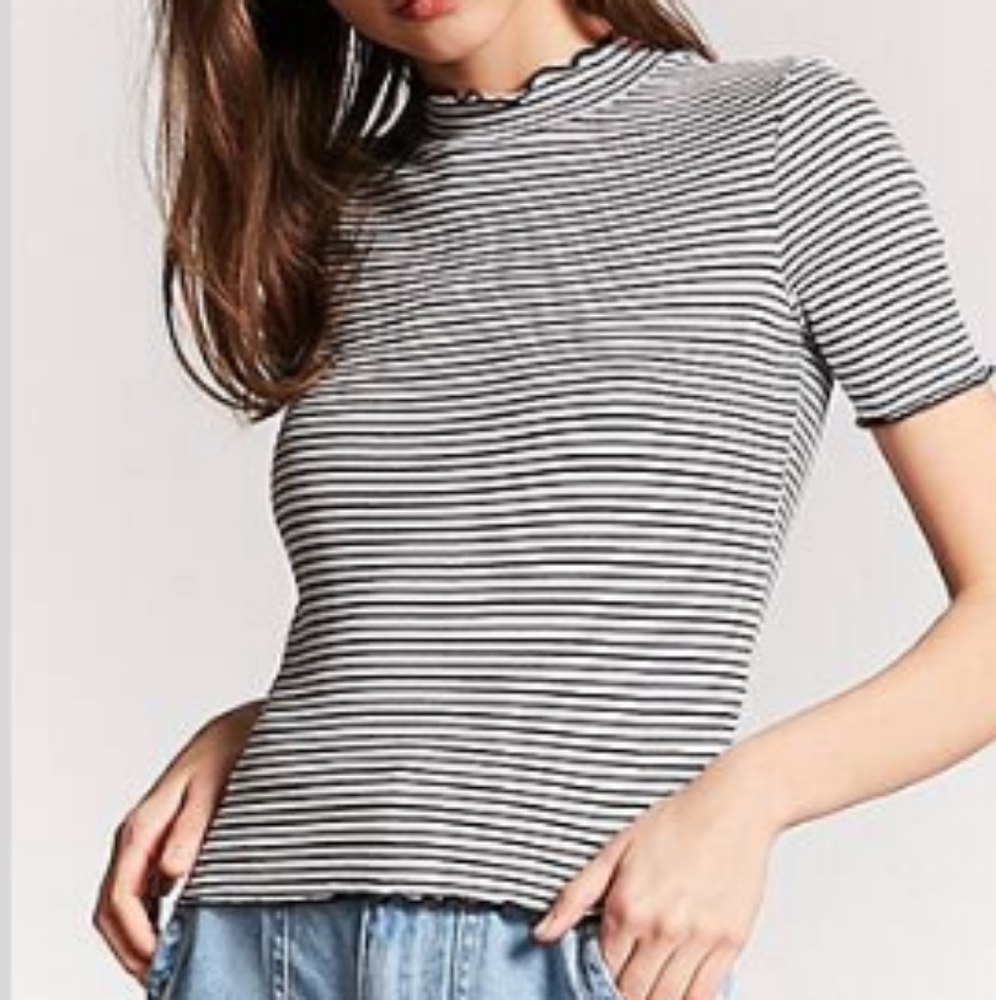 Striped Mock Neck Shirt